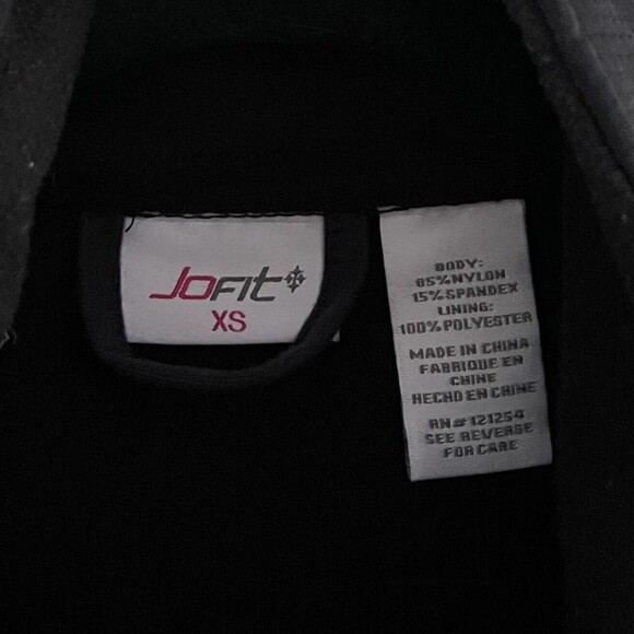 JoFit Golf Vest Top Size XS Zip Up Pockets High Neck Sleeveless Black Reflective - Picture 8 of 8